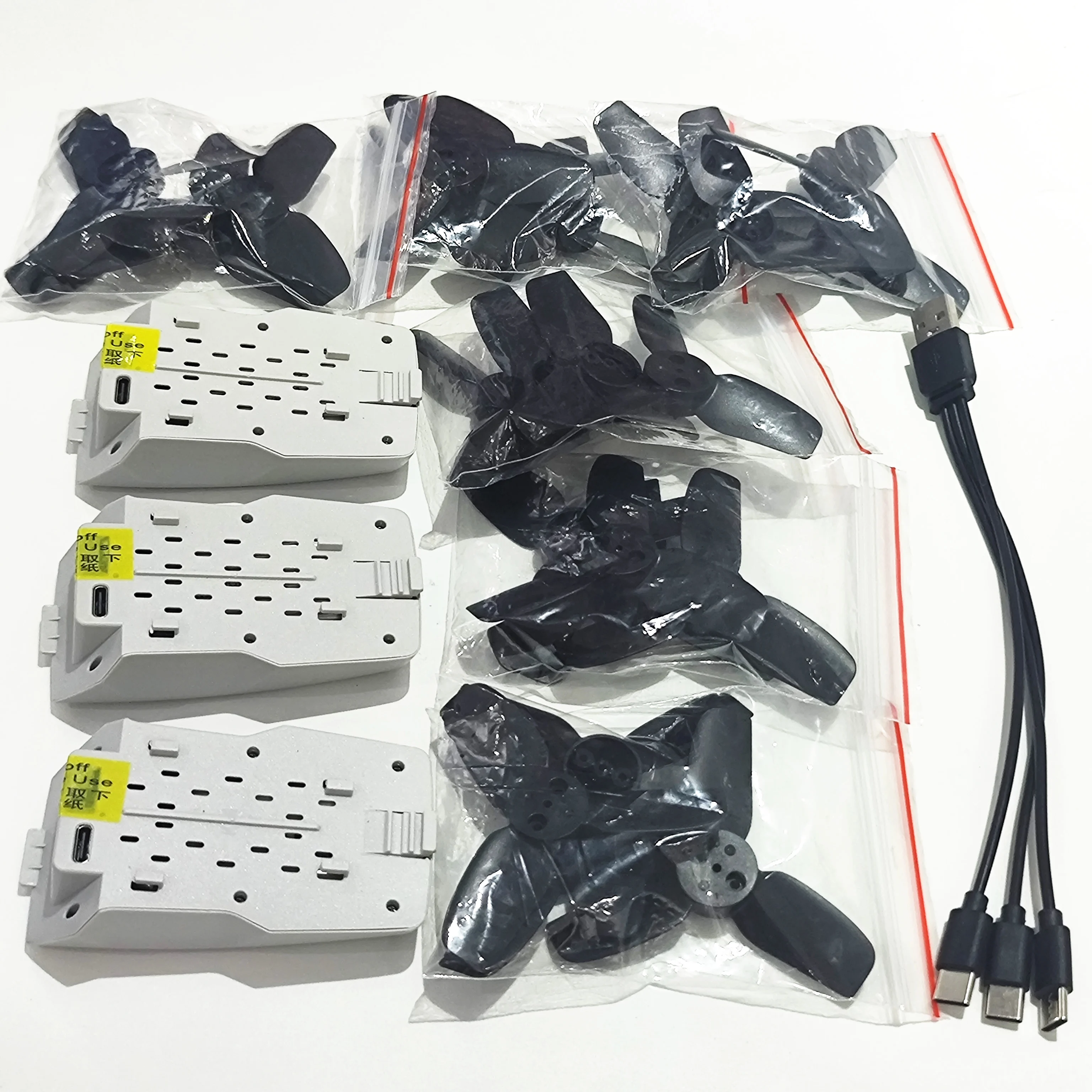 New M6S Fldable Drone Brushless Motor RC Quadcopter Original Propeller Blade 24PCS + 3.7V 1300mAh Battery 3PCS With 3in1 Charger