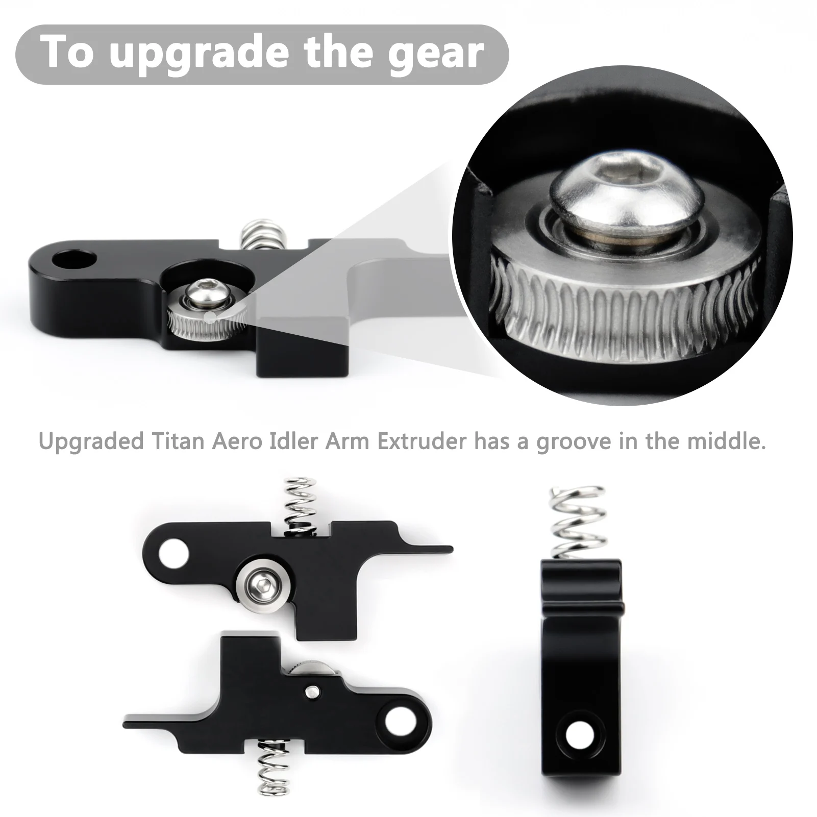 

Upgrade Metal Extruder Idler Arm with Groove Bearing Gear Compatible with 1.75mm Sidewinder X1&Genius Prusa i3 MK3 SV01/SV03