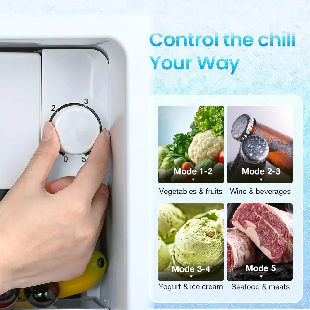 1.84 Cu.Ft Mini Fridge with Freezer, Single Door Compact Refrigerator, Dorm Small Fridge with 7 Temperatures