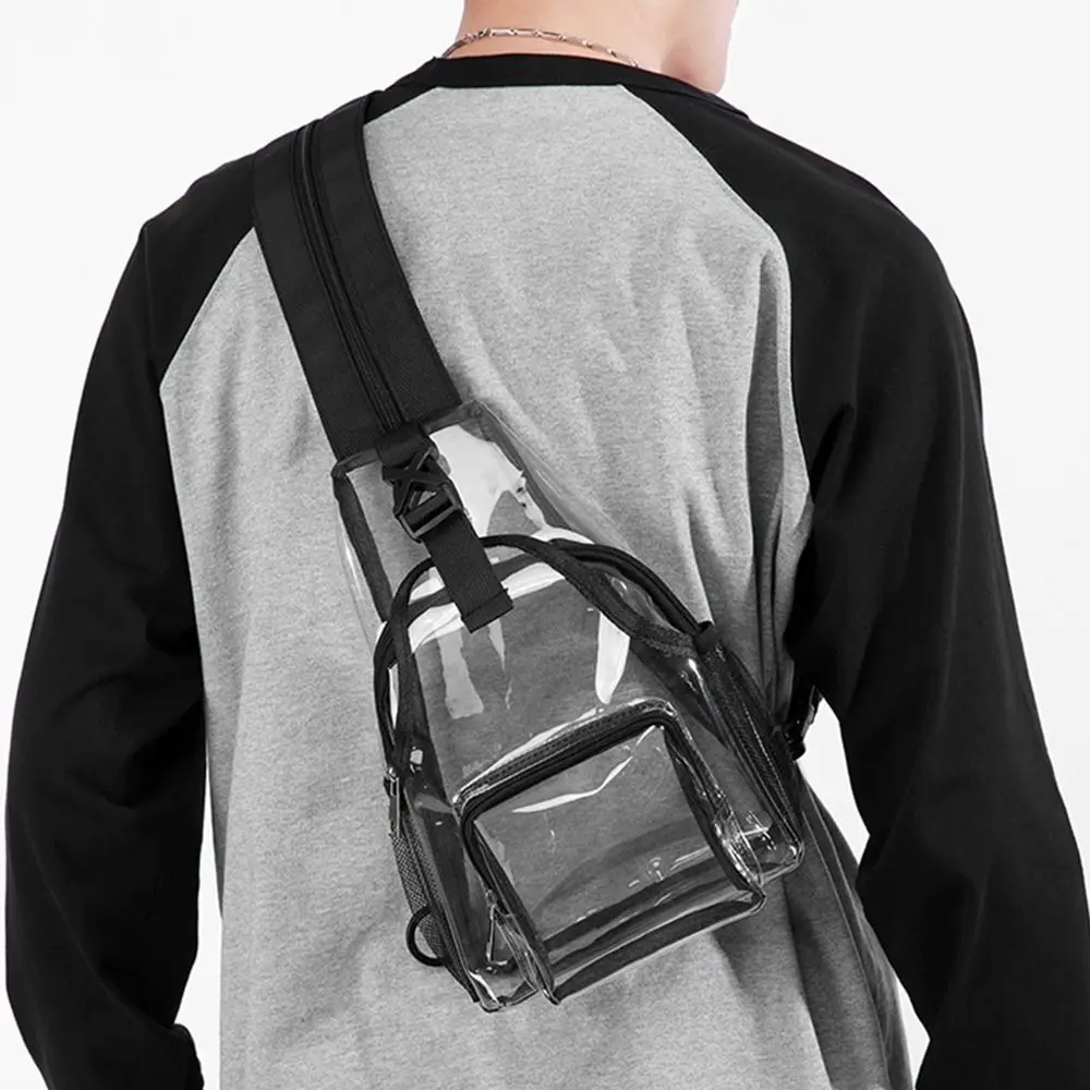 Casual Multicolor Chest Bag Dual-use Multi-functional Crossbody Bag Transparent PVC Shoulder Strap School Bag Travel Use 2