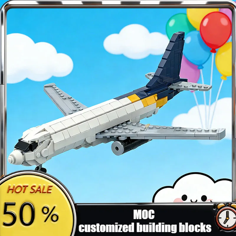 568 PCS Plane Bricks Boeing 737-200 Livery MOC Customize Modular Building Block Brick Design Simple DIY Boys Toy Birthday Gift