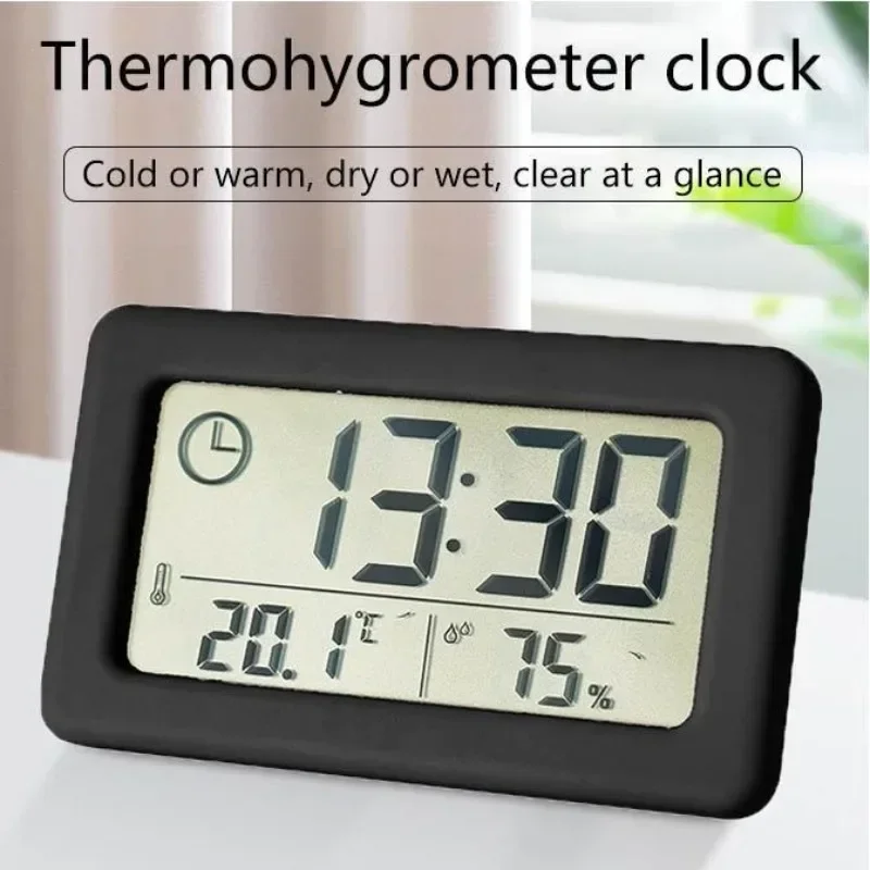 Large LCD Screen Electronic Clock Thermometer Hygrometer Ultra-thin Multifunction Temperature Humidity Monitor Digital Clock