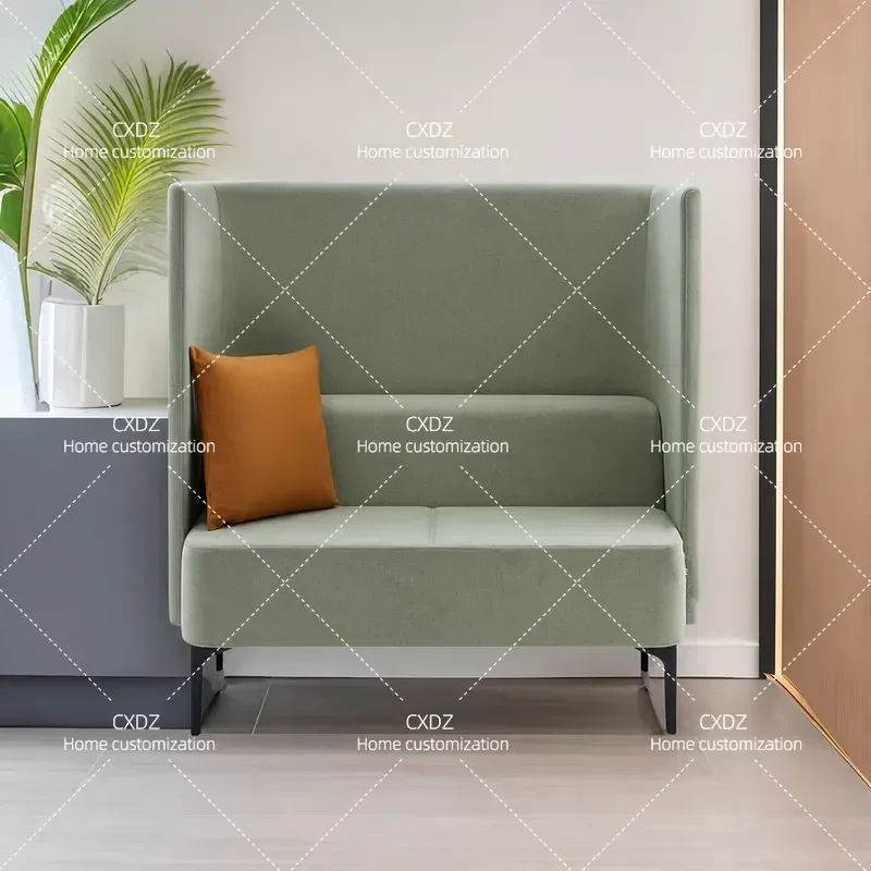 Modern Simple High Back Sofa Double Seat for Reception Area Sitting Room Pantry Cafe Lounge Furniture