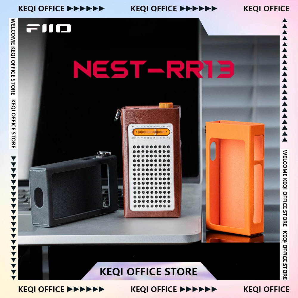 FiiO NEST-RR13 Radio Leather Protective Case PU Leather Protective Case Carrying Lanyard Accessories Gifts