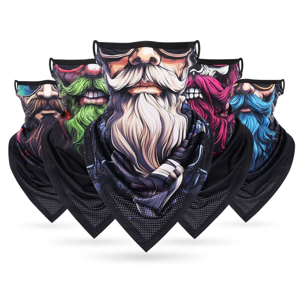 

3D Beard Skull Balaclava Men's Head Face Protection Ear Loops Mask Breathable Dry Quick Windproof Motorcycle Face Cover Shield