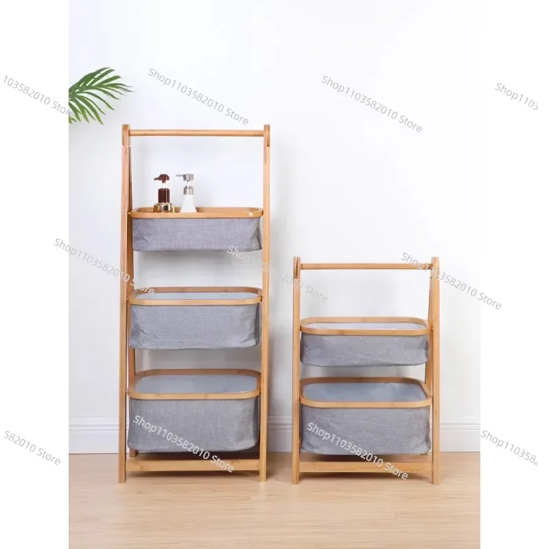 Nordic Japanese-Style Shelf: Foldable Fabric Storage Rack, Layered Bedroom Organizer, Home Decor Finishing Rack