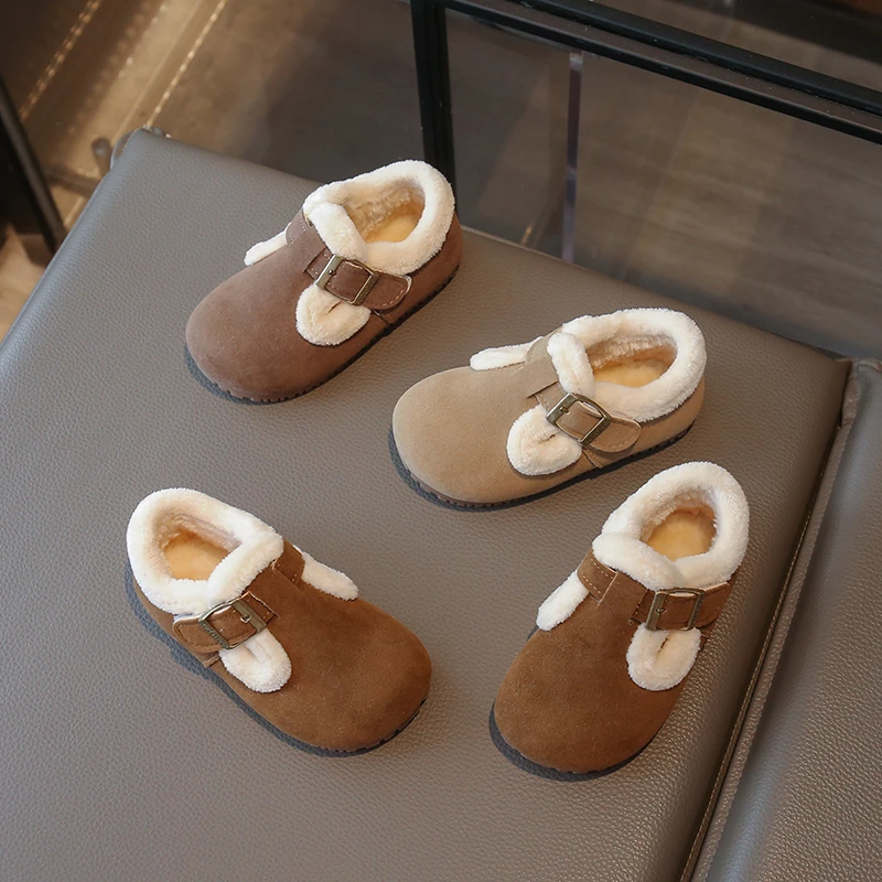 

2025 Winter New Children's Shoes Round Head Warm Cotton Shoes for Girls Cute Daily Fashion Versatile Casual Shoes