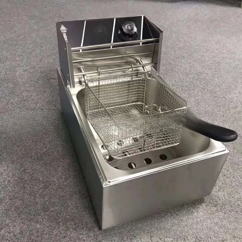 

Kitchen Commercial Food Electric Fryer Twist French Fries Machine Fried Chicken Stinky Tofu Single Cylinder Fryer