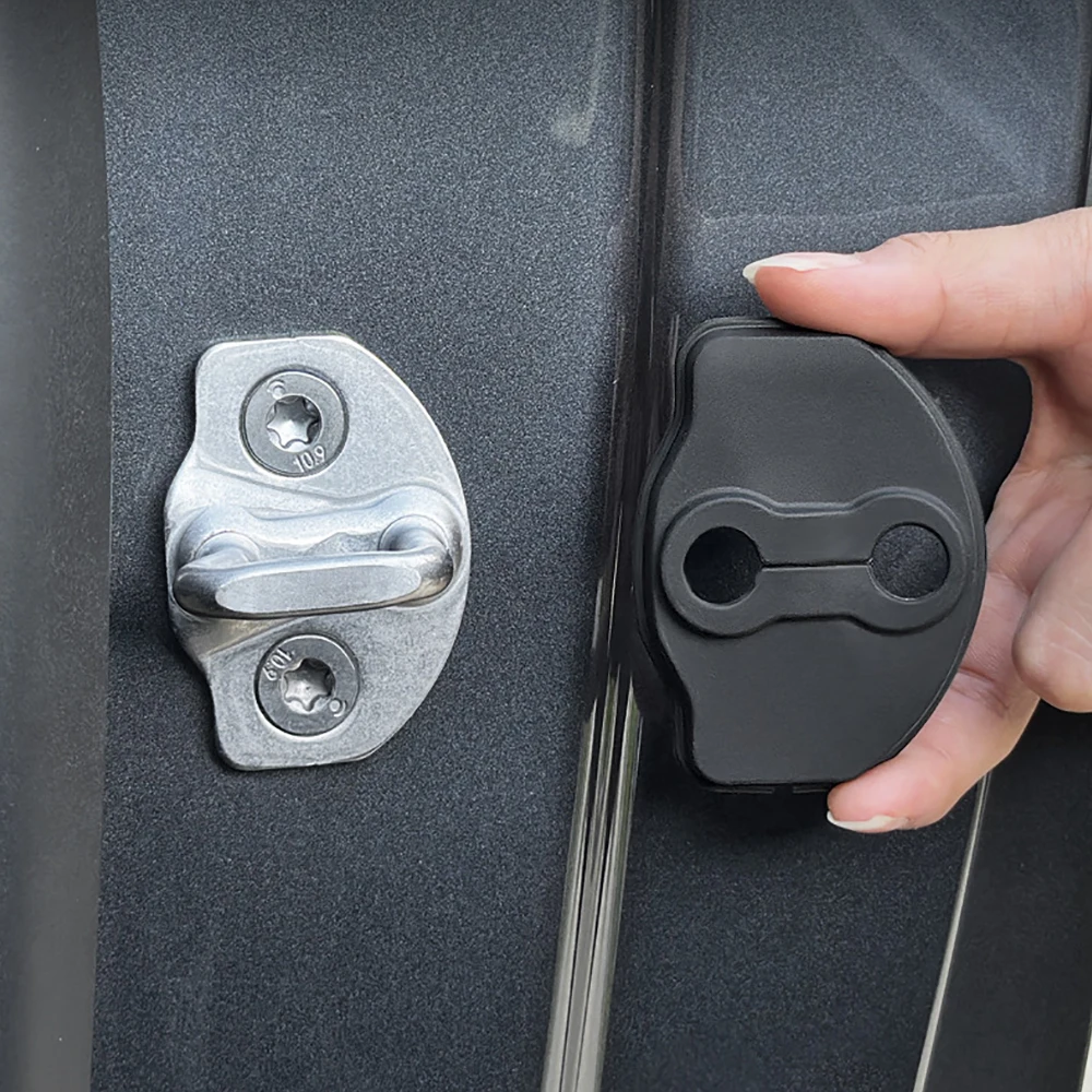 1 set  Upgraded Durable Silicone Car Door Lock Latches Cover for Tesla Model 3 Model Y Flexible Car Door Lock Protector