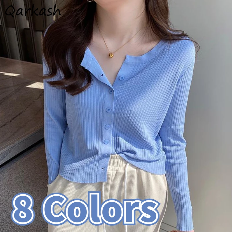 

Sun-proof Cardigan Women Clothing Vintage Breathable Summer Streetwear Lady Harajuku Solid All-match Korean Style Daily Thin New