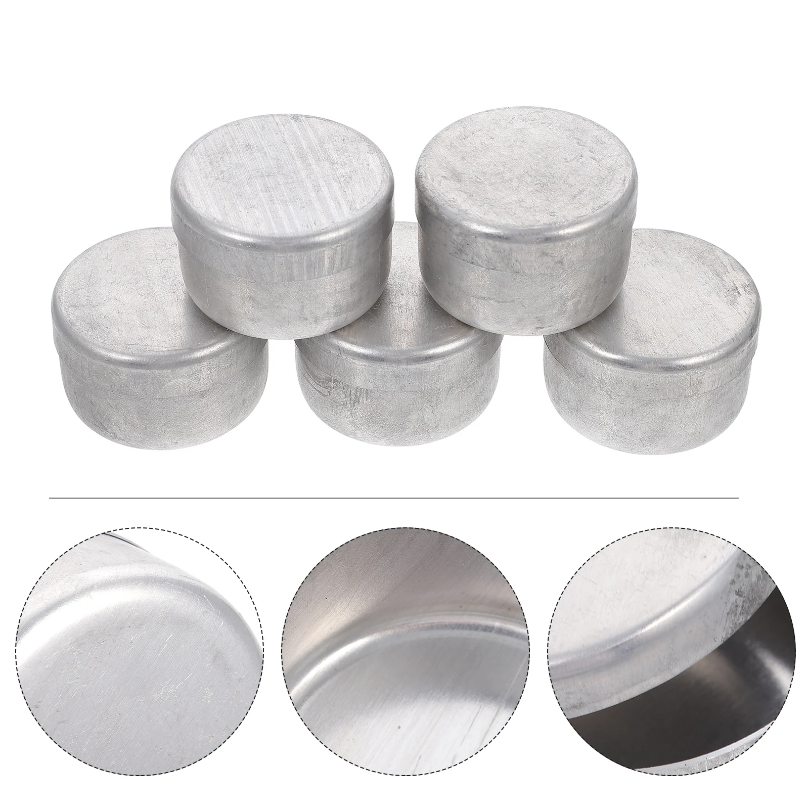 

5 Pcs Aluminum Weighing Pan Boxes Tool Sampling Jar with Cover Experiment Dishes