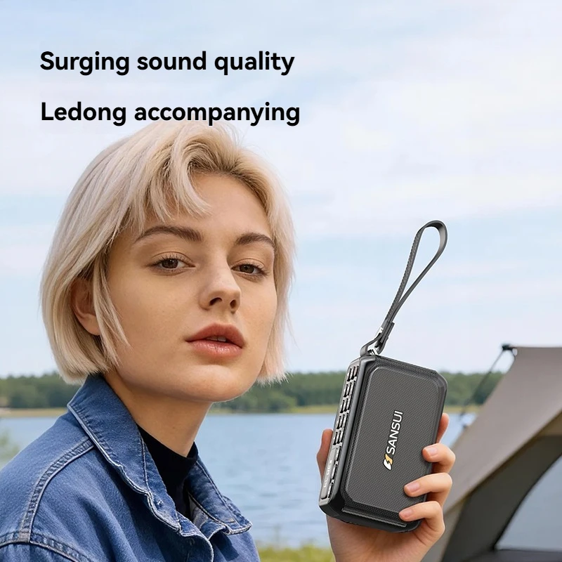 Цифровое FM-радио SANSUI F81 15 Вт беспроводной Bluetooth-динамик полнодиапазонный динамик басовая диафрагма HD-вызовы красочная RGB-подсветка AUX/USB