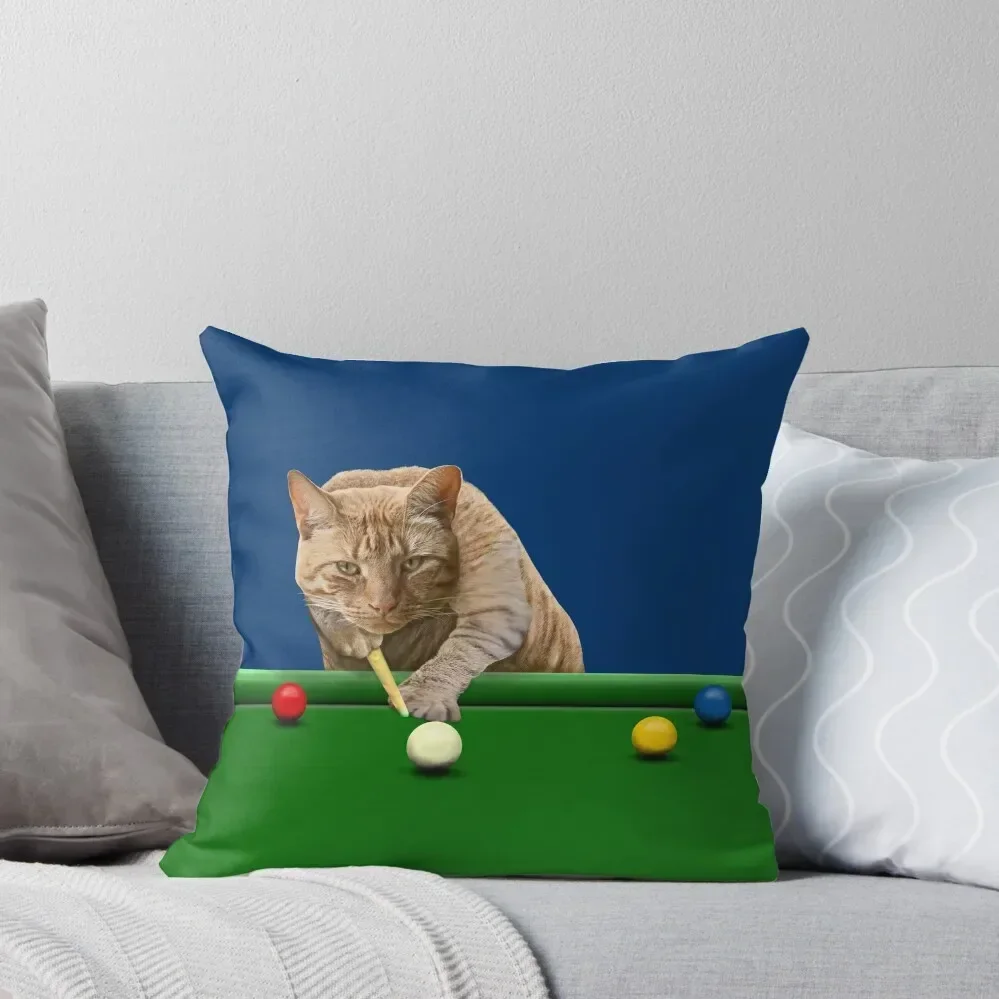 SNOOKER CAT Throw Pillow pillows decor home Cushions For Sofa pillow