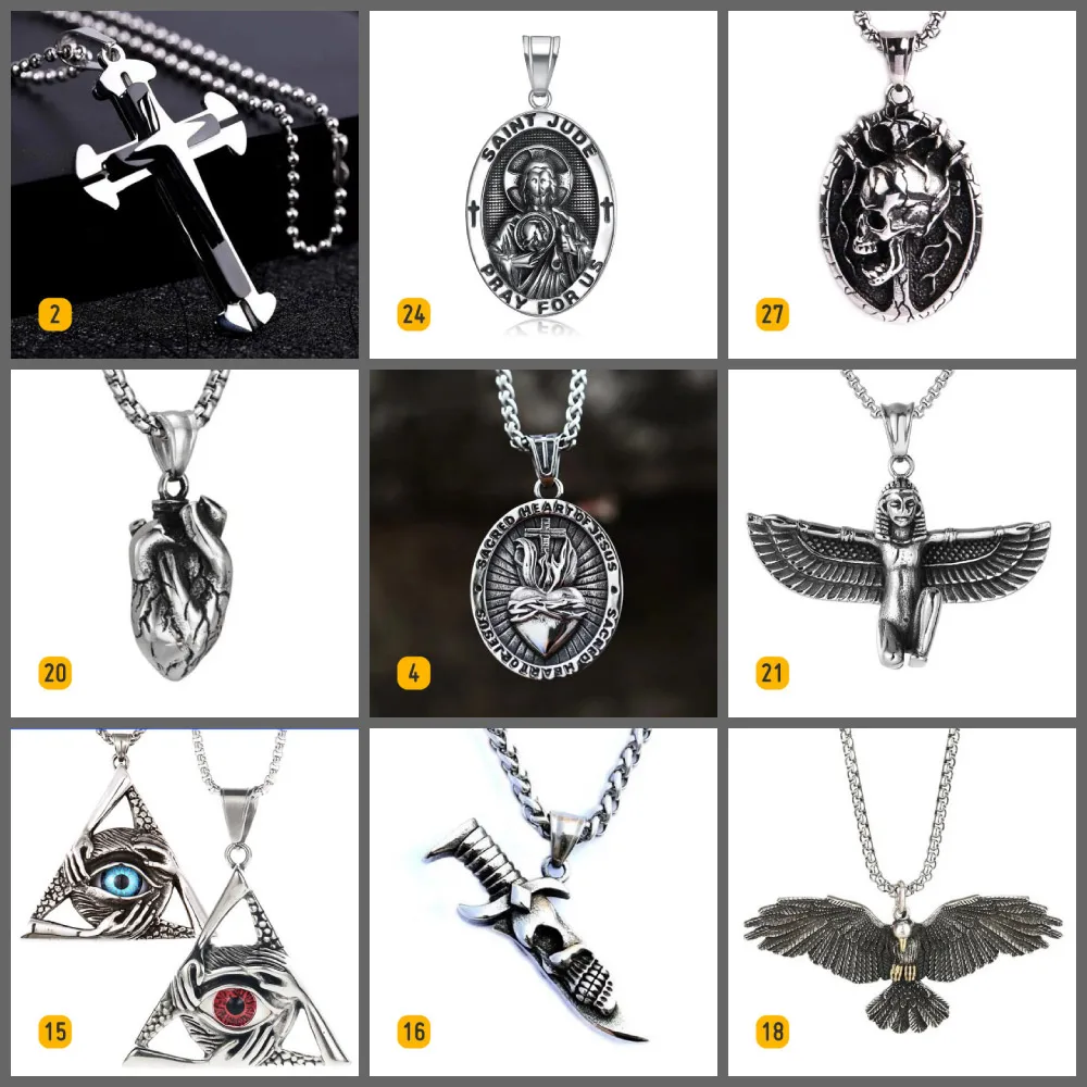 Wholesale Item $49.98 Get 15pcs Hot Sell Stainless Steel Pendant Necklace With Chain