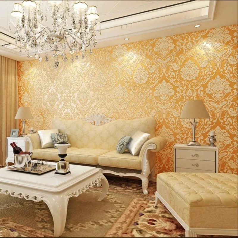 3D Non-Woven European Wallpaper,Simple Self-Adhesive Wall Paper for Warm Home,Living Room,Bedroom,TV Background Home Decor