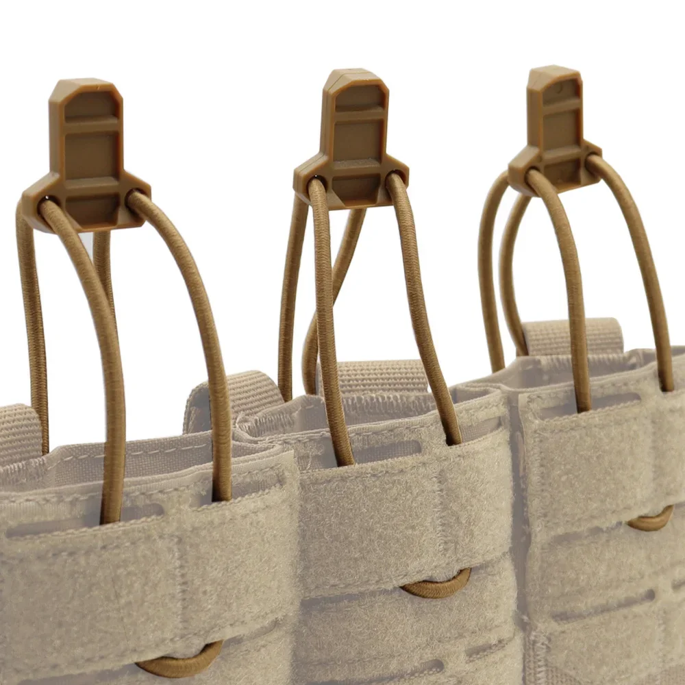 Taktischer Magazinhalter mit elastischem Stoßkordelzug, Schnellverschluss, elastische Haltegurte für offene Magazintaschen und Westen – Detail 2