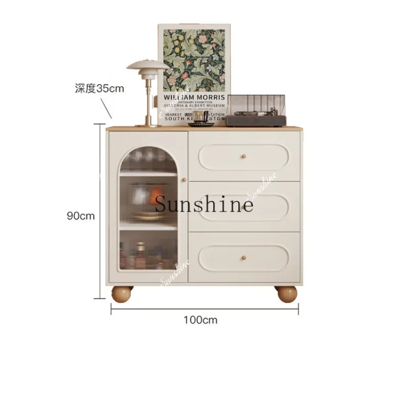 Cream style dining side, small apartment household, cabinet living room storage, modern simplicityP
