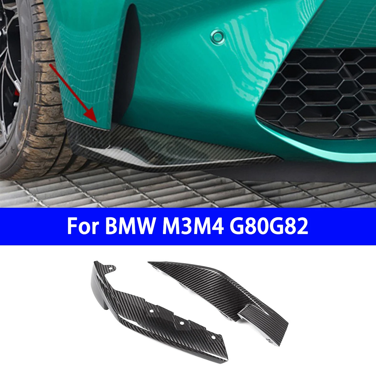 Suitable for BMW M3M4 G80G82 modified front bumper corner carbon fiber dry carbon