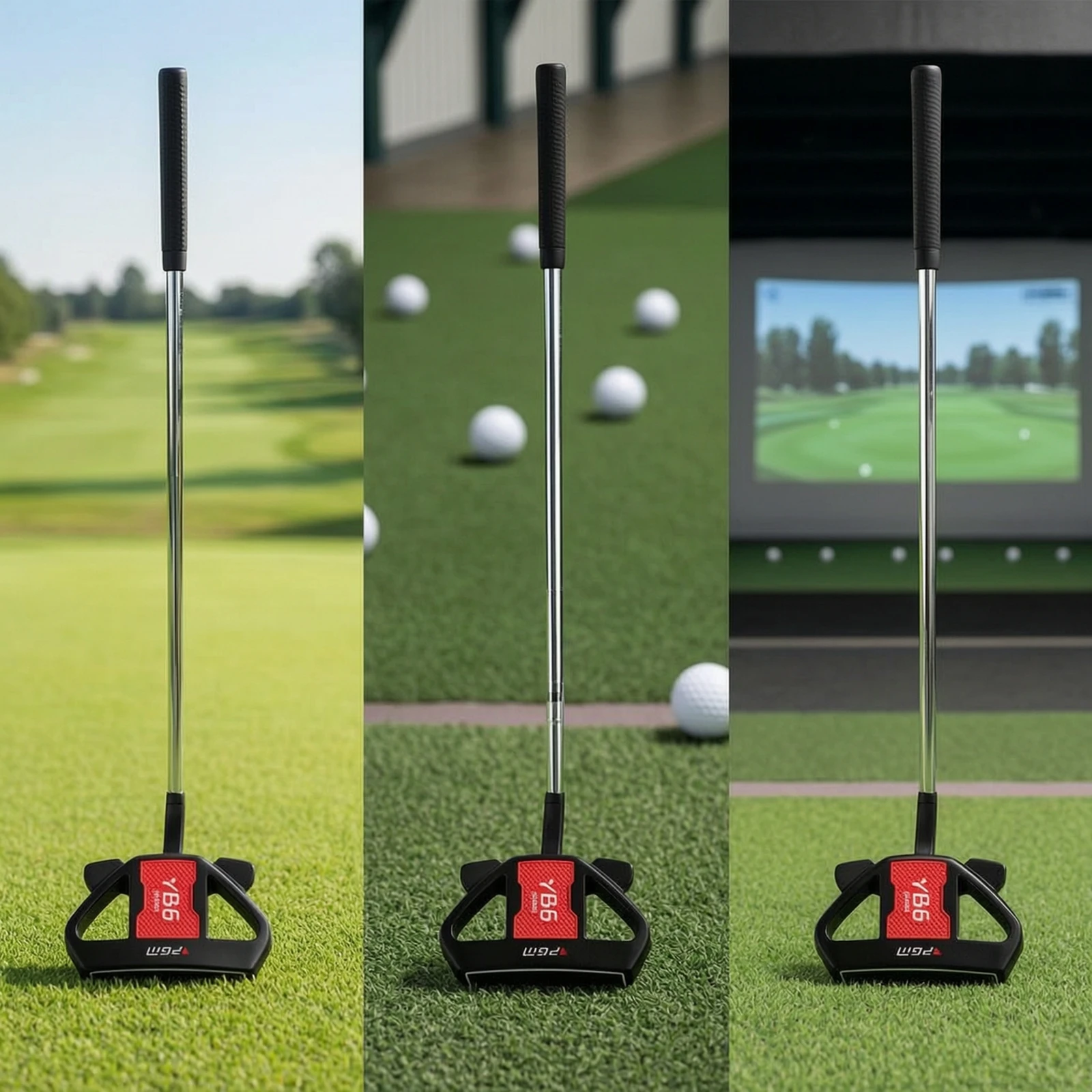 Putter de golf de type mallet, putter à profil bas avec ligne d'alignement, lisse et indulgent pour les golfeurs, pour le putting green
