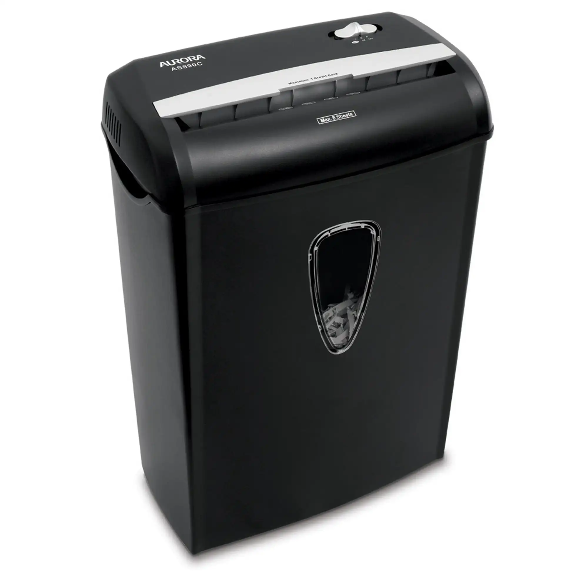 

Aurora 8-Sheet Cross-Cut Paper Shredder, Black, New