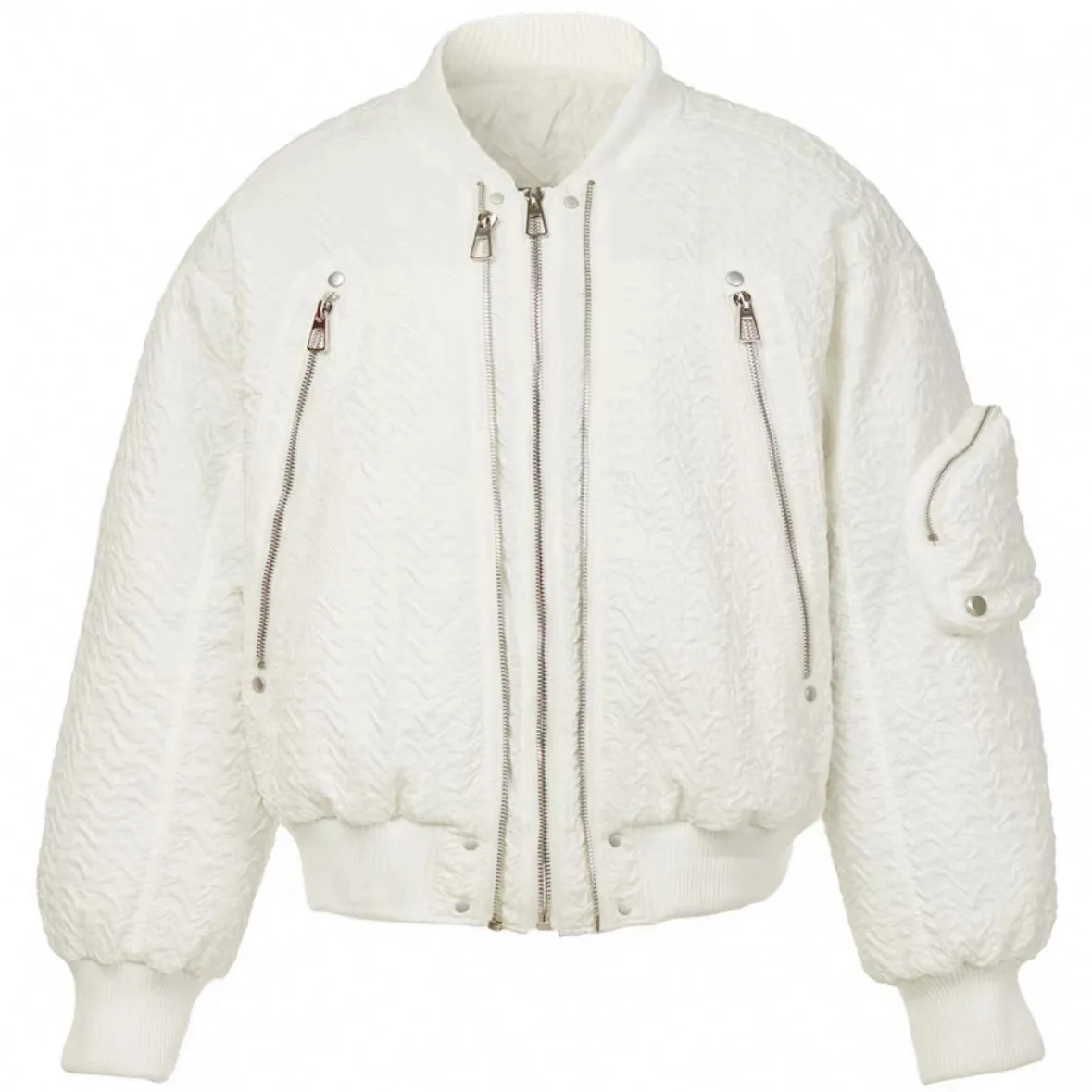 

2025 Autumn Winter Men Coat High Street Thicken Stand Collar Male Bomber Jacket Simple Solid Color Zipper Loose Man Outerwear