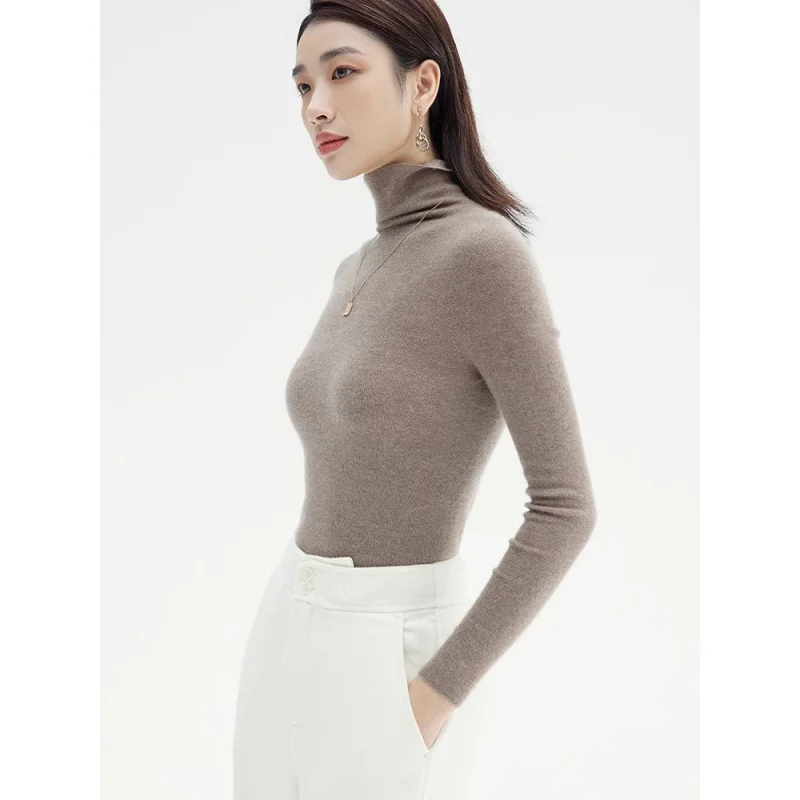 

Ultra-Fine Soft Glutinous Skin-Friendly Integrated Turtleneck Worsted Cashmere Sweater Women's Pullover Bottoming Shirt Classic