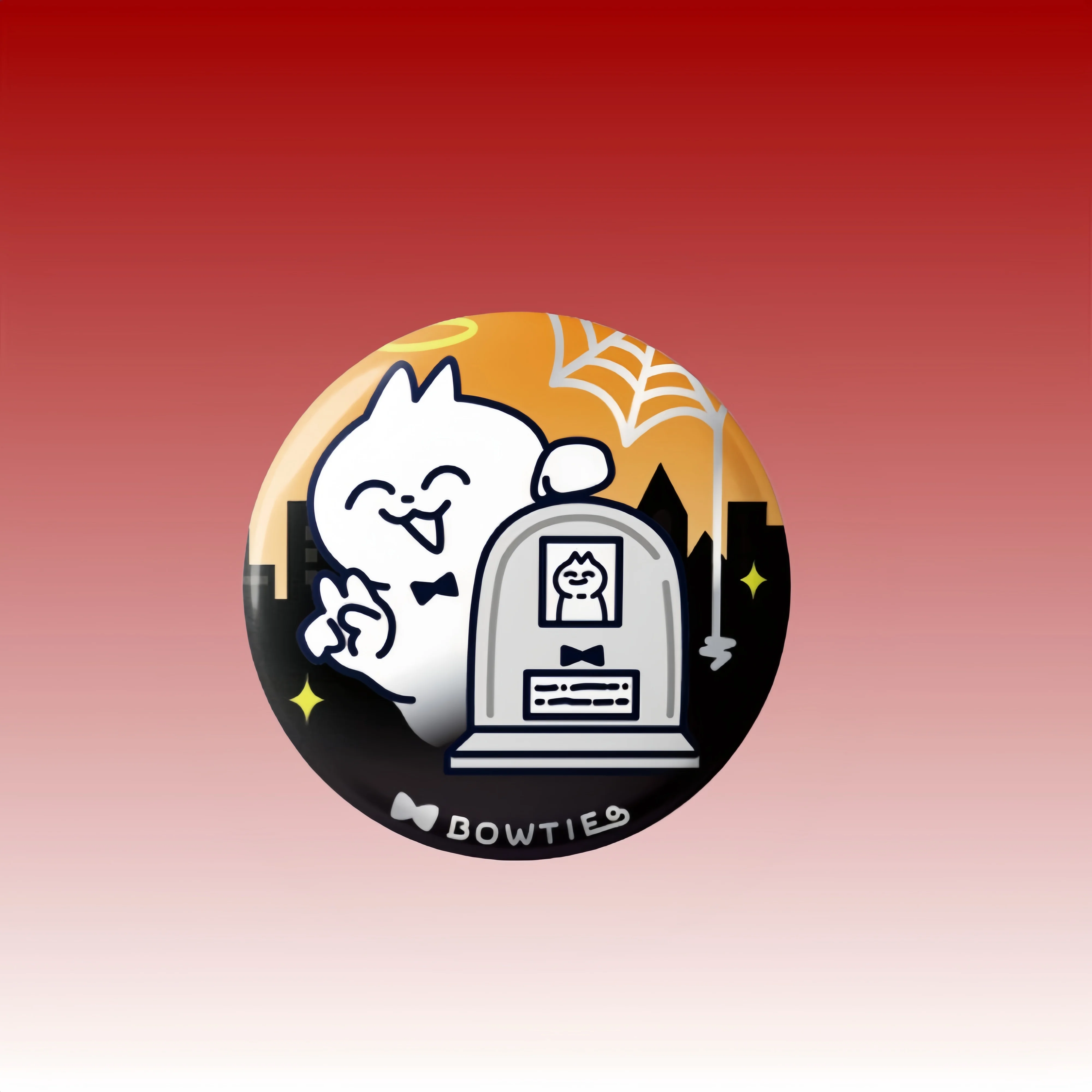 Broche de gato con pajaritas, caja ciega, accesorios magnéticos, alfileres, lindos diseños de casarse conmigo y destruye el mundo, insignia de broche divertida de dibujos animados