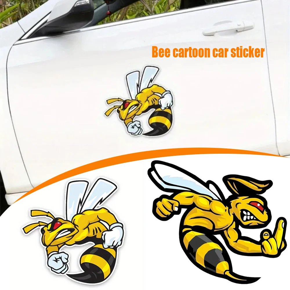 

Bumblebee Themed Waterproof Car Stickers Pet Material Sun Protection Fun Cartoon Bumblebee Pattern Suitable For Car Decoration