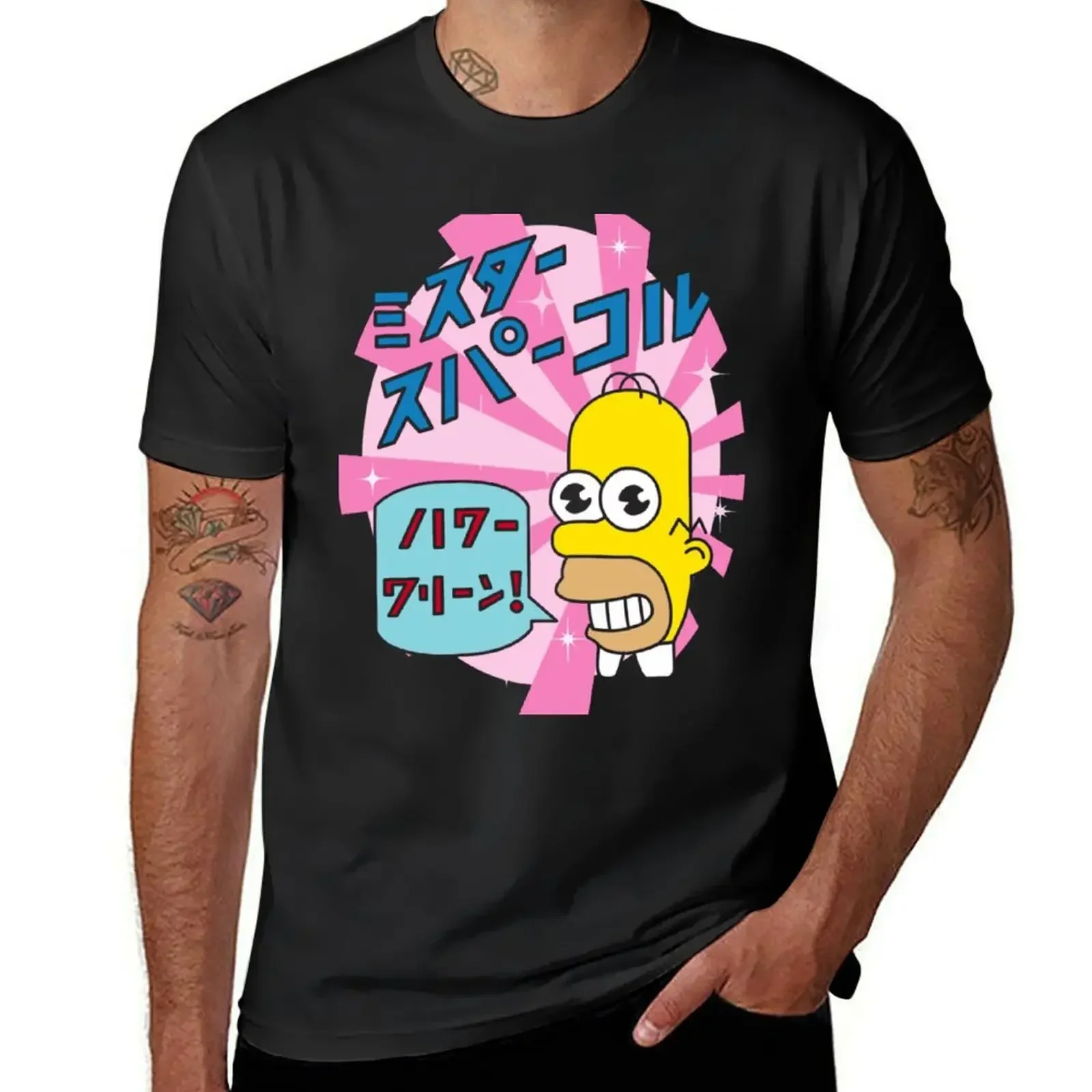 Y2k Short Sleeves T Shirt Mr.Sparkle T-Shirt Plain Tee Tops Heavyweights Clothes for Men Pure Cotton Tosp Hip Pop Streetwear