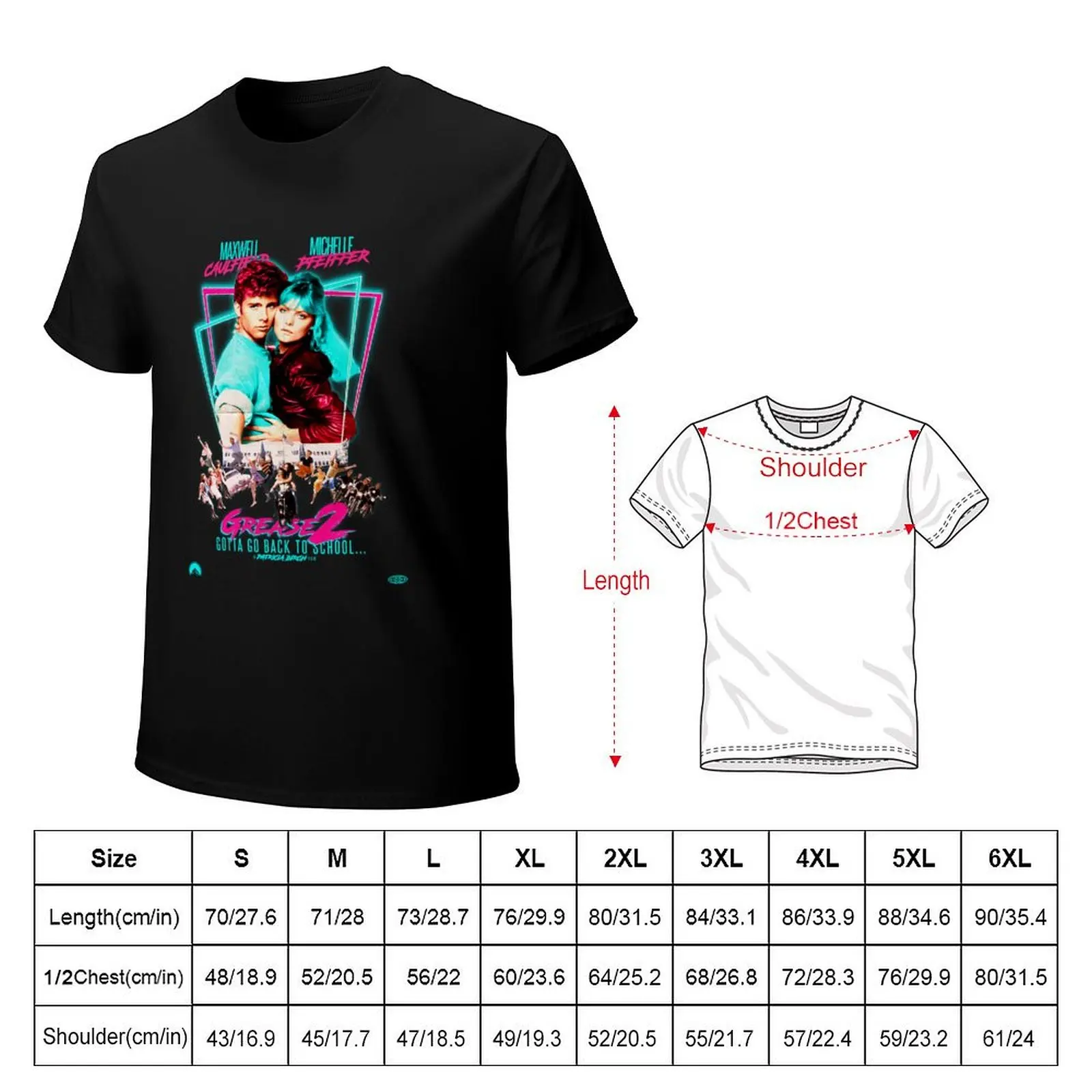 Neon 80's GREASE 2 Maxwell Michelle T-Shirt printed t shirts for man T-Shirt