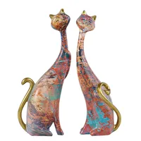 European Creative Abstract Oil Painting Cat Decoration, Porch Cat Decoration 5
