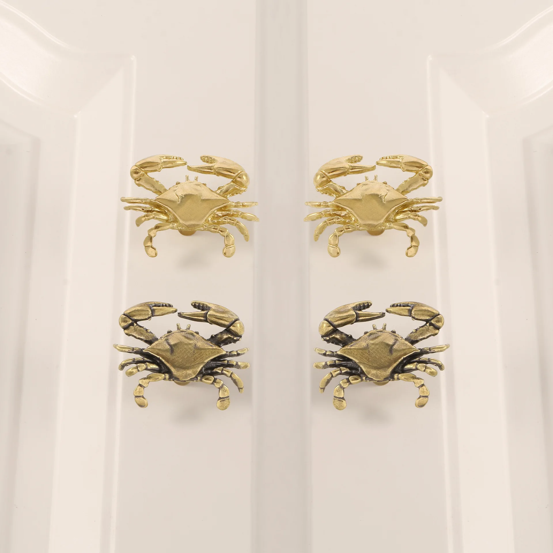 Creative luxury brass door handle, crab animal cabinet door handle, living room drawer handle, children's bedroom handle