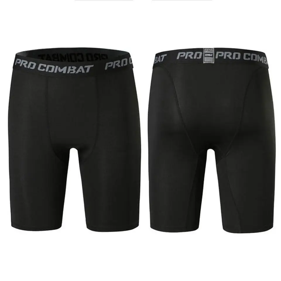 Men Sports Leggings Fitness Elastic Compression Tights Drying Quick Size Fitness Plus Pants Running Training Stretch Shorts, image 4