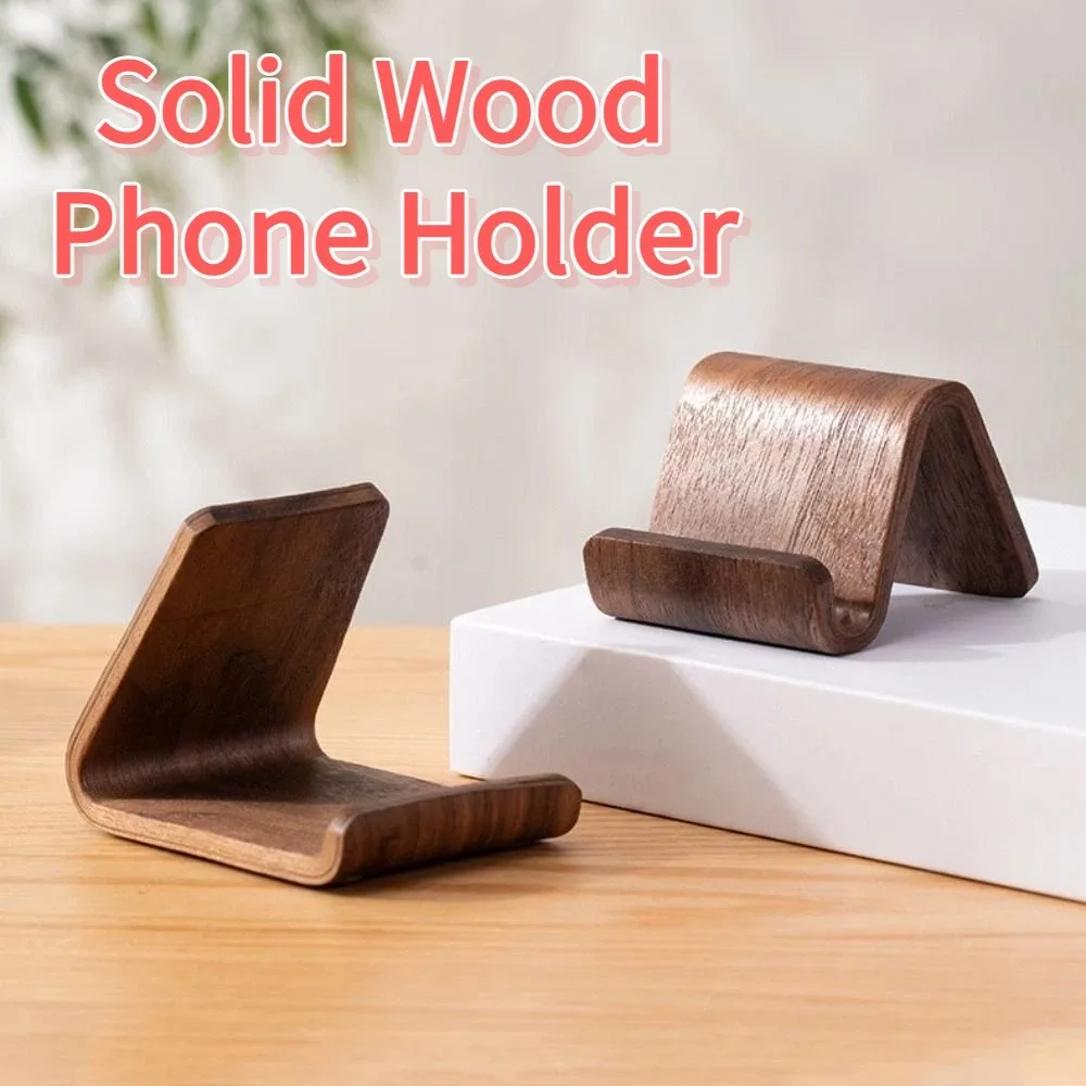 

Stable Solid Wood Phone Holder Universal Multifunctional Smartphones Support Bracket Elegant Minimalist