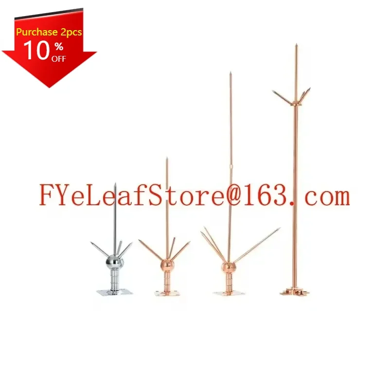 Copper Pure Copper Ightning Rod  and Small Roof Outdoor Villa Project Lightning Protector Three-Fork Copper