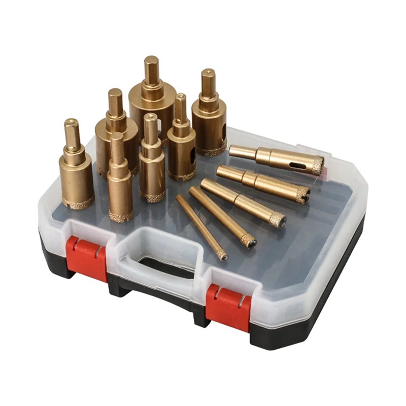 Conjunto de abridor de buraco de brasagem multiuso broca buraco viu conjunto ferramentas manuais são adequados para telhas de mármore vidro, etc.