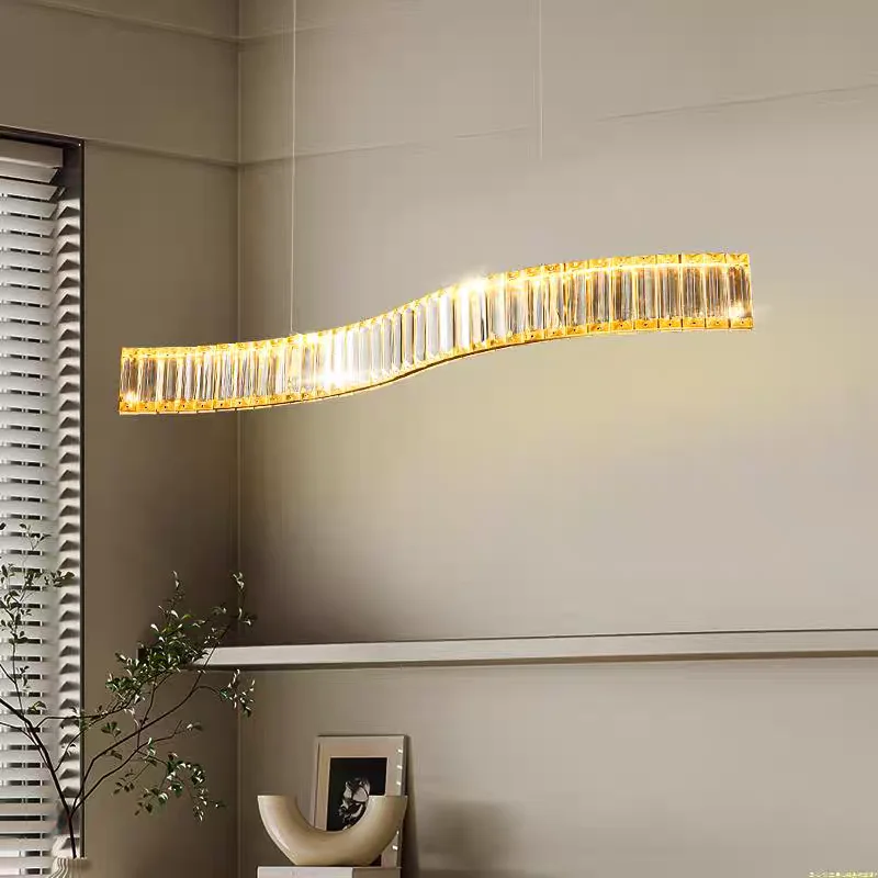 Luksusowy żyrandol sufitowy LED Salon Stół do jadalni Lampy wiszące Nowoczesna kryształowa lampa wisząca do wystroju pokoju domowego Samsarah