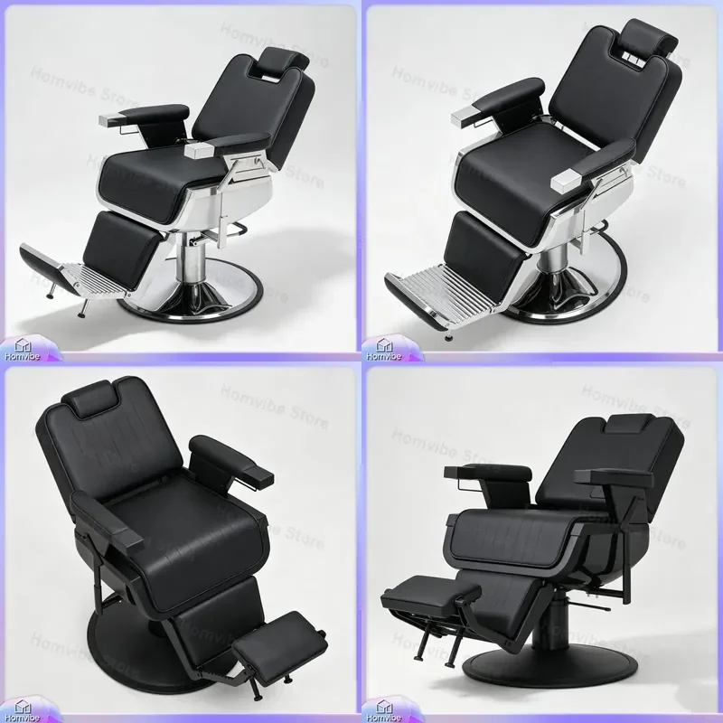 for Cross-border Hairdressing Chair Reclining and Lifting Salon Specific Haircut Chair Men's Shaving Oil Head Large Chair