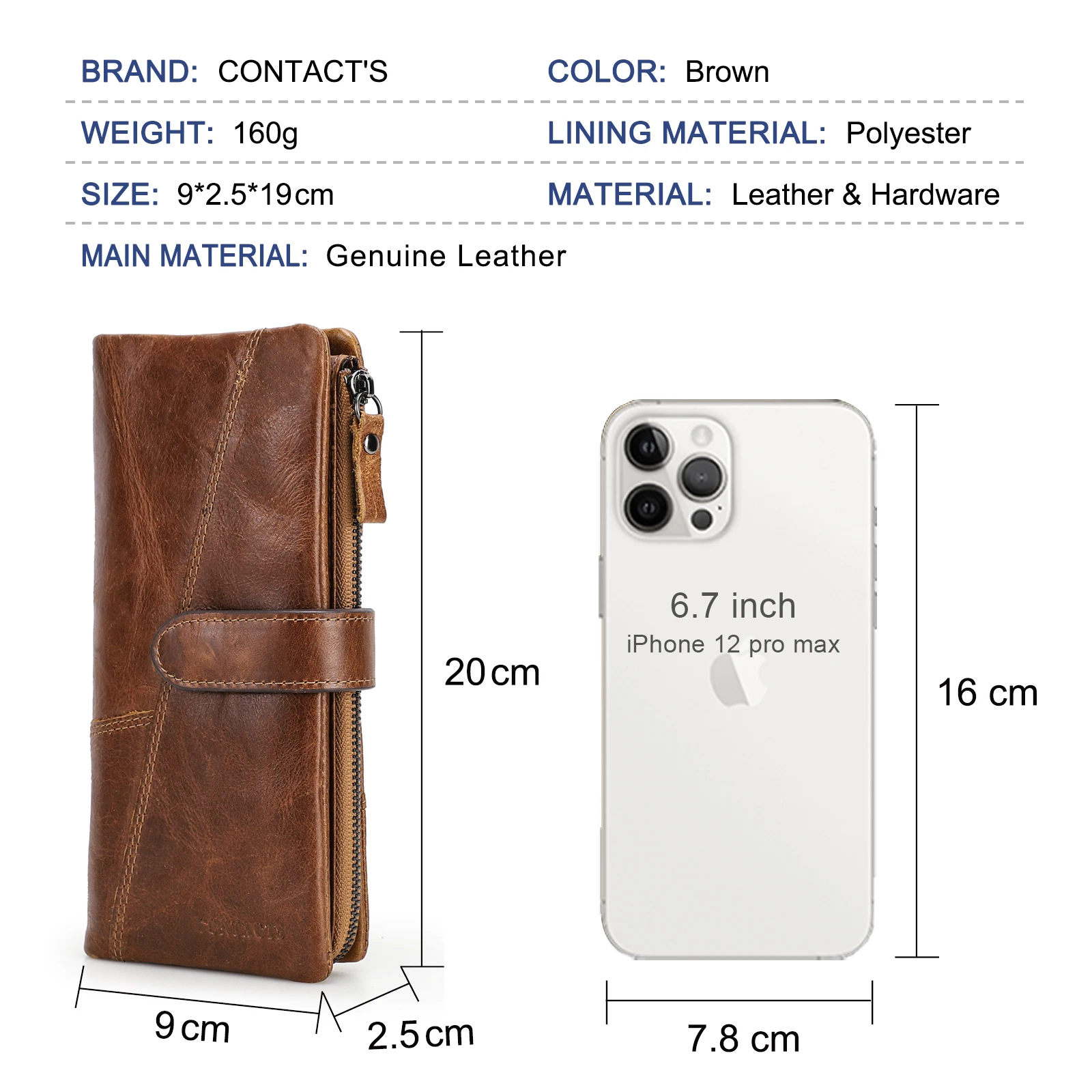 CONTACT\'S Retro luxury Genuine Leather Women Men Wallets High Quality Brand Design Coin Purse Card Holders Money Clip Men‘s Bag