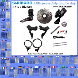 Shimano Di2 105 R7170 Electronic Part Hydraulic Disc Brake Set Front Derailleur R7150 2x12s RD-R7150 CS-R7100 DN300 Di2 Set