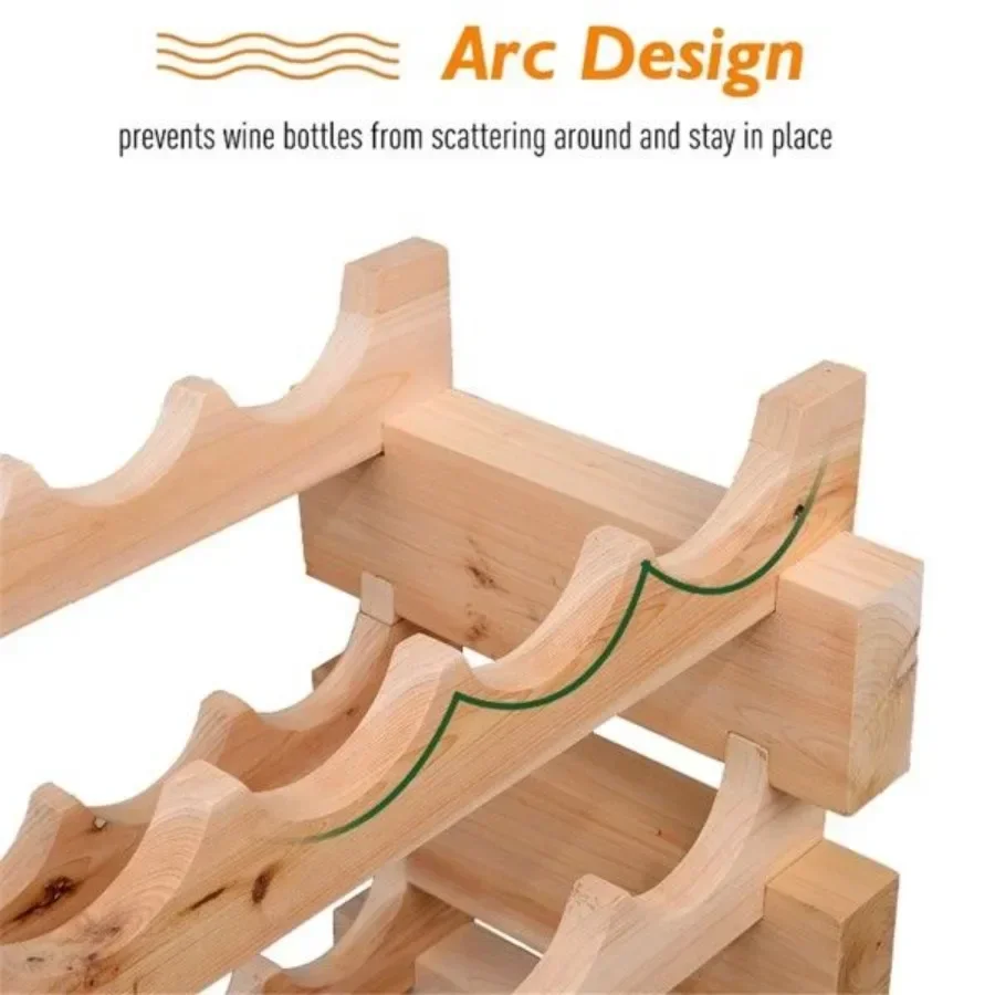 5-Layer Wooden Wine Rack Large Capacity Storage for Home Kitchen Dining Bar Multi-Layer Wine Holder 2025