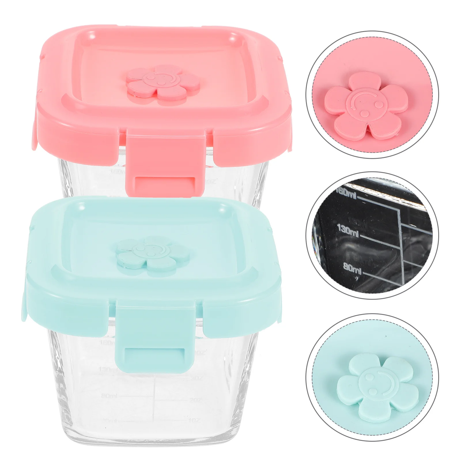 

2 Pcs Blocks Food Freezer Supplementary Carrying Case Travel Infant Snacks Container Milk Powder Sealing