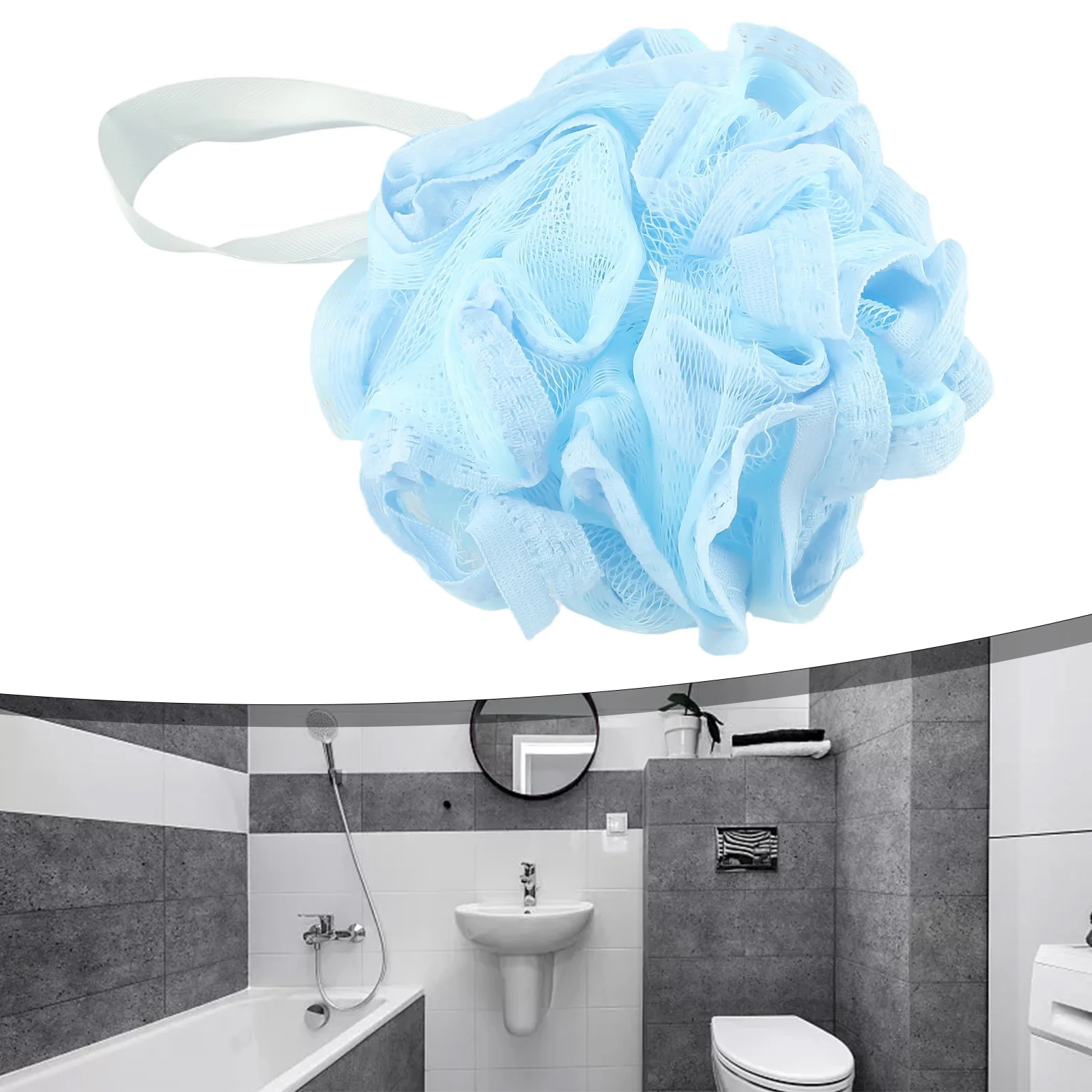 1Pc Sfera da bagno Esfoliante Scrubber per il corpo di grandi dimensioni Spugna Fiore Spazzola Soffio Bagno Luffa Maglia Riutilizzabile Doccia Strumenti di pulizia