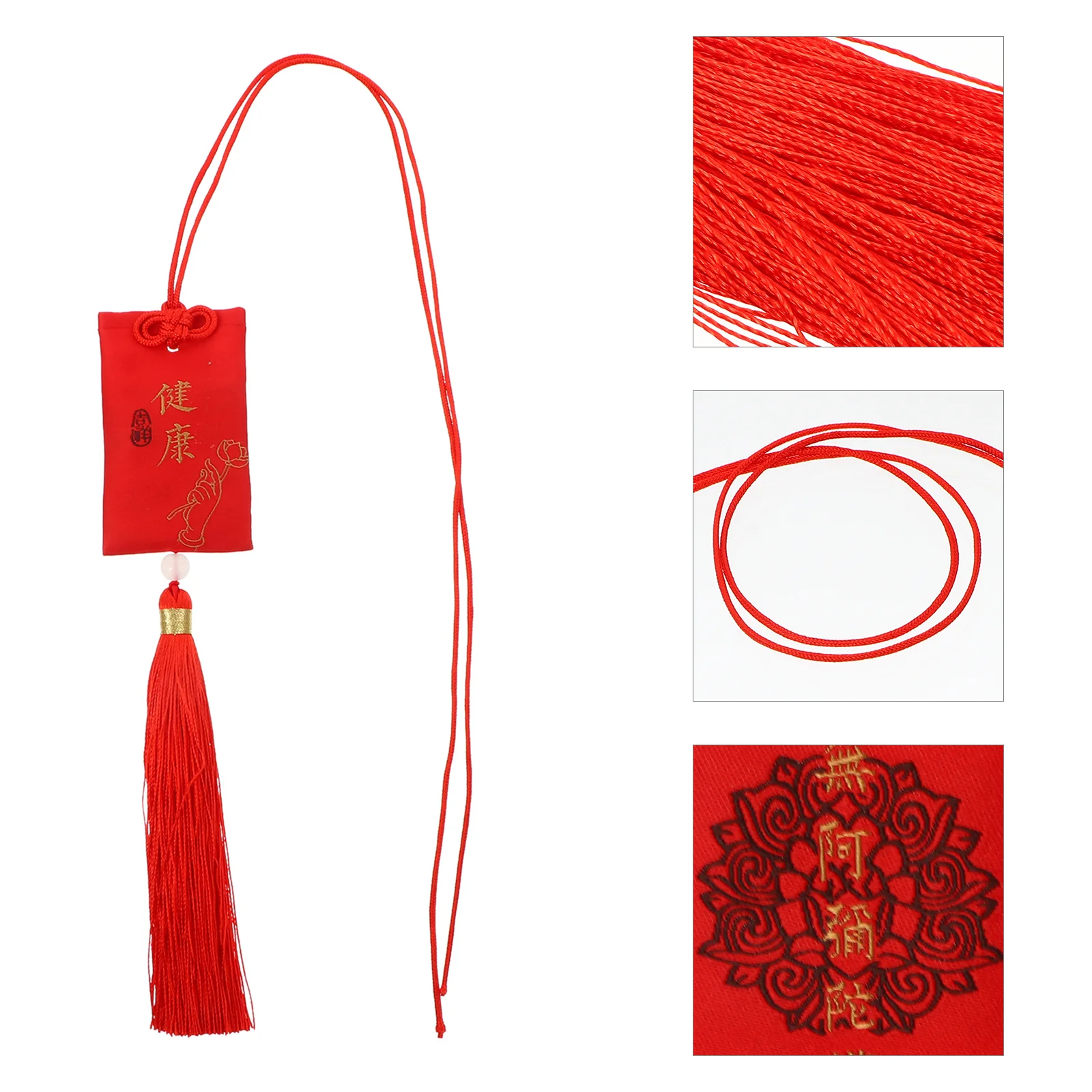 

Red Chinese Style Sachet Blessed Pouch Premium Material Tassel Accessories Exquisite Handmade Craftsmanship Wall Hanging