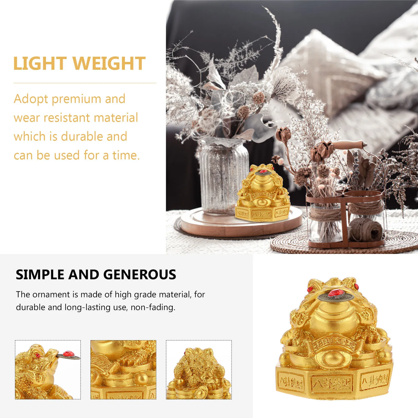 

Exquisite Toad Decor Premium Material Non-Fading Desktop Ornament Simple Artistic Design Unique Creative Indoor Decoration