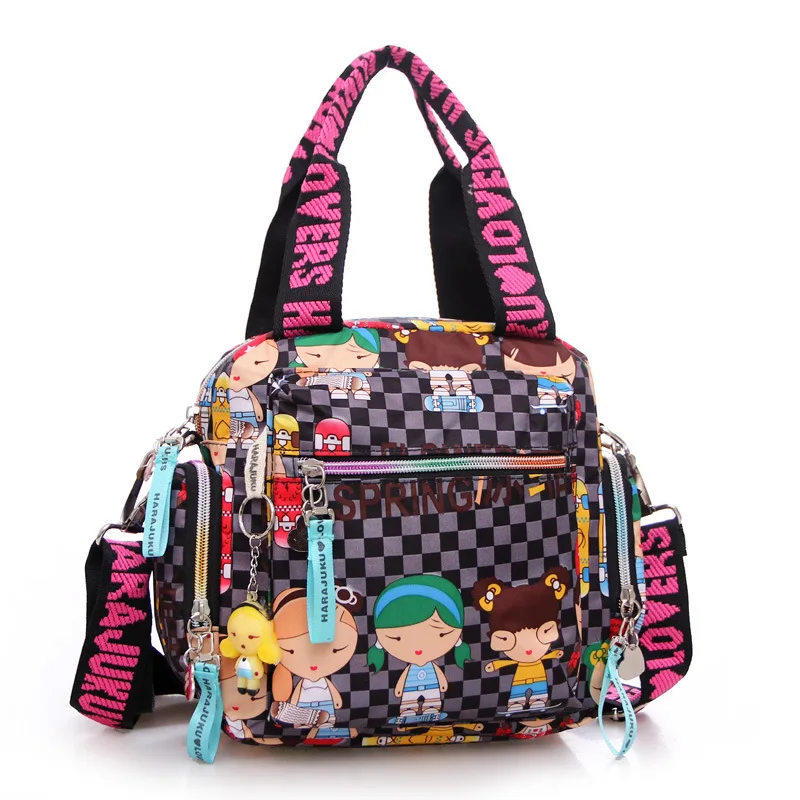 

Woman Candy Color Shoulder Bag sac A main Femme Cute Girl Harajuku Baby Handbag Multi-functional Oxford Cloth Messenger Bag