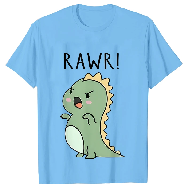Cute Cartoon Dinosaur Graphic Print Tops Female T-shirt Casual Crew Neck Short Sleeve Tees Harajuku Ulzzang Women's Clothing image 5