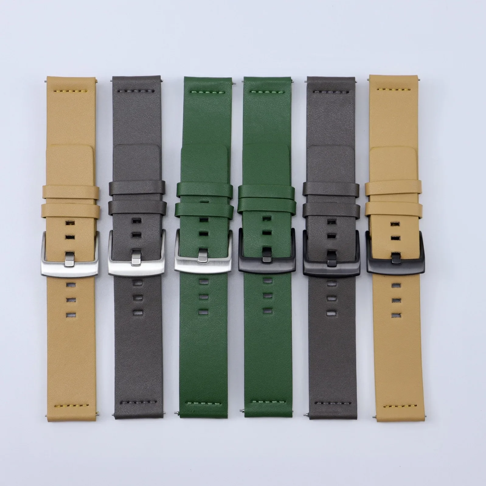Leather Band for Samsung Galaxy Watch 6 5 4 40mm 44mm  6Classic 20mm Quick Fit 20mm 22mm 18mm 24mm for Huawei Watch GT4 46mm image 2