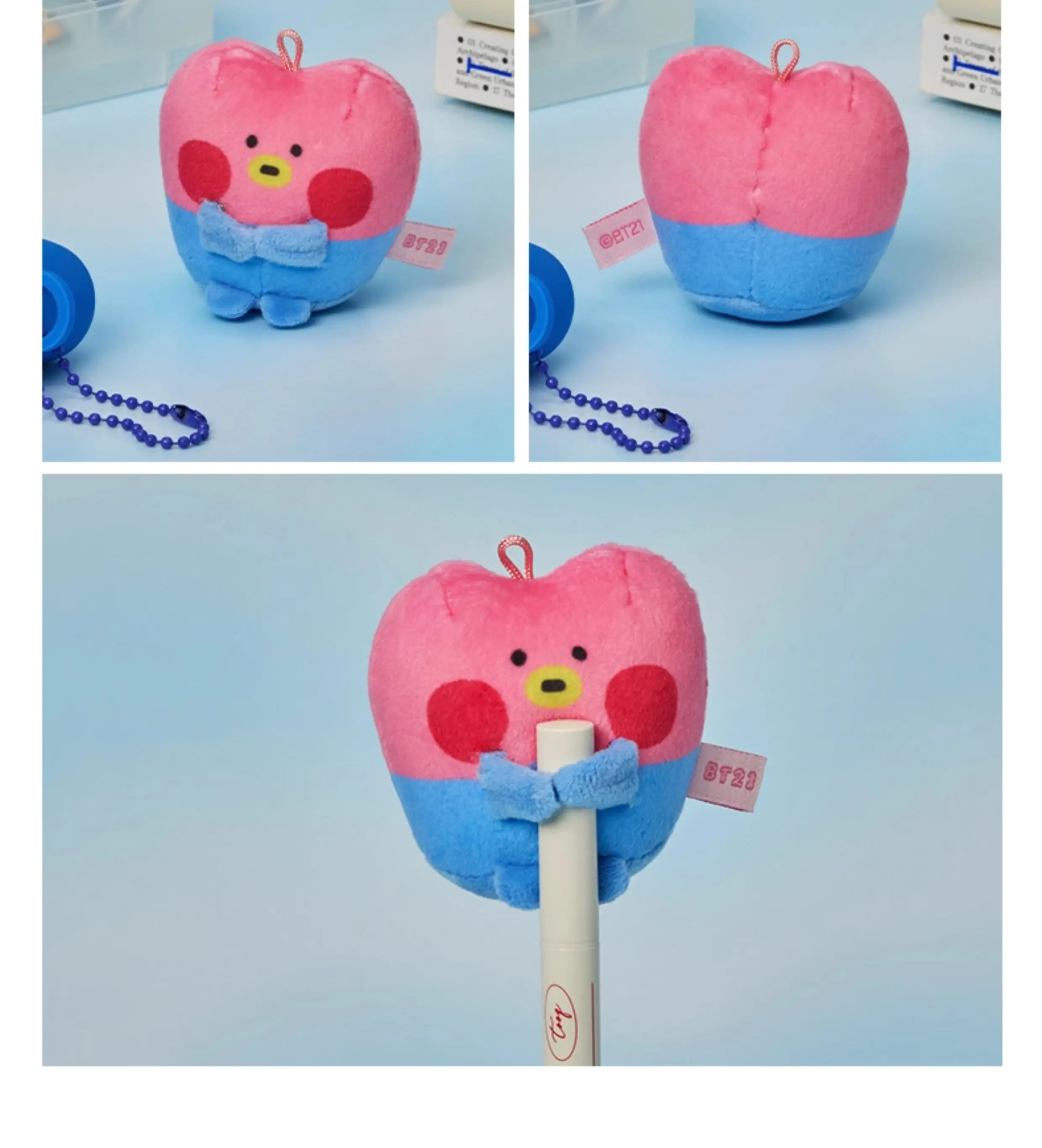 New BTS Mini Pocket Doll Keychain Cute Round Ball‑Shape with Bead Chain Keychain Bag Pen Hanging Charm Fans Collectible Gift - view 6