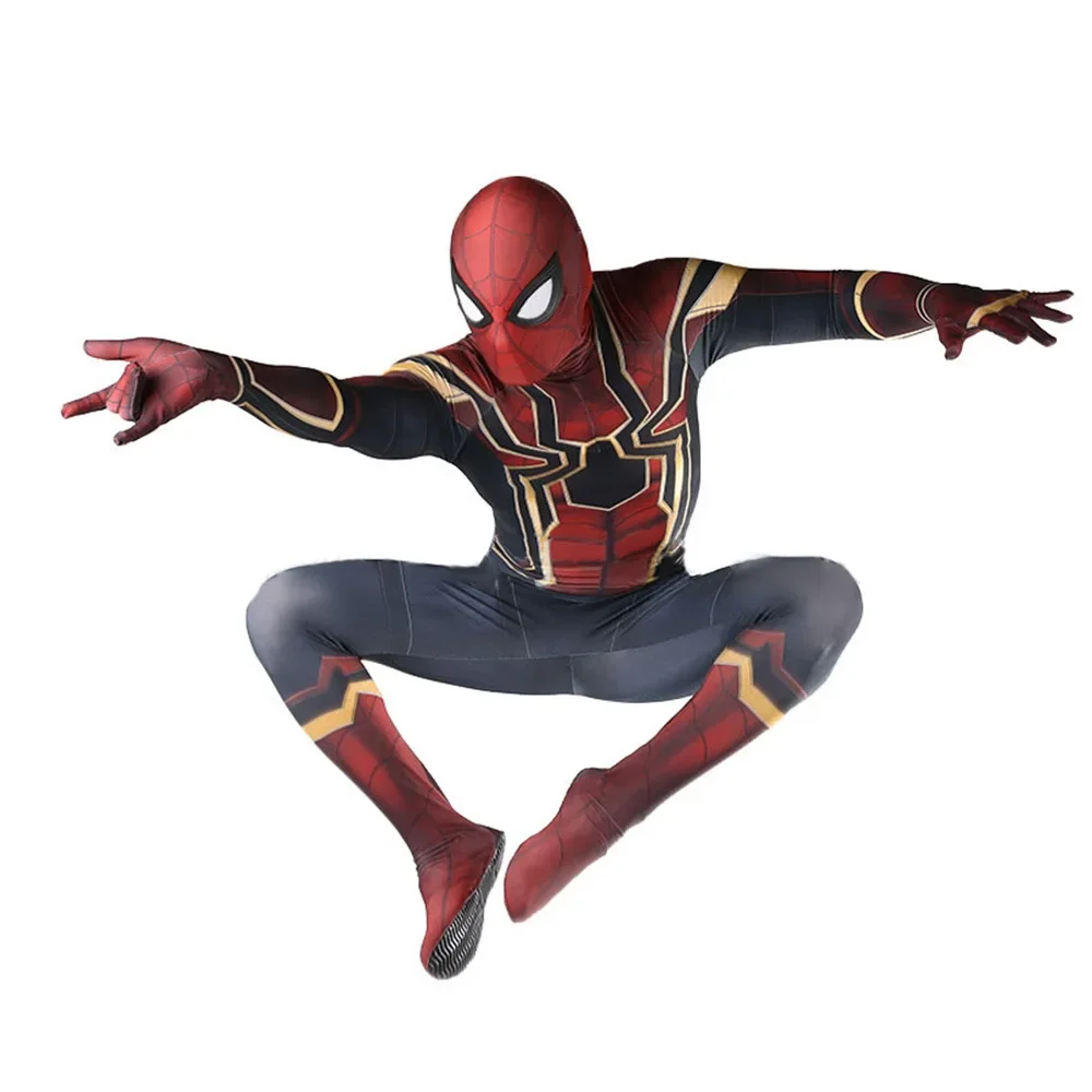 Spider Cosplay Iron Suit Home-coming Halloween Party Boys Man Costume Adults Kids Zentai Bodysuit